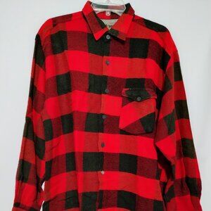 Men's Red and Black Plaid Rugged Shirt
